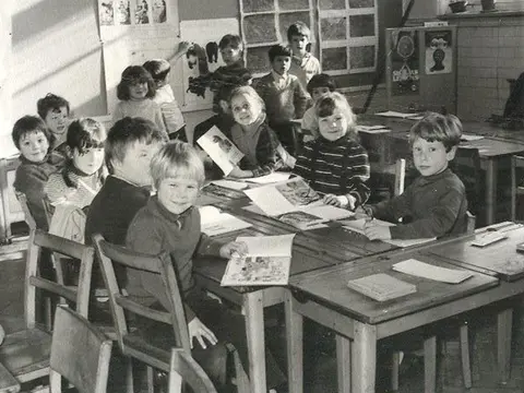 In a class, 1950s/60s.